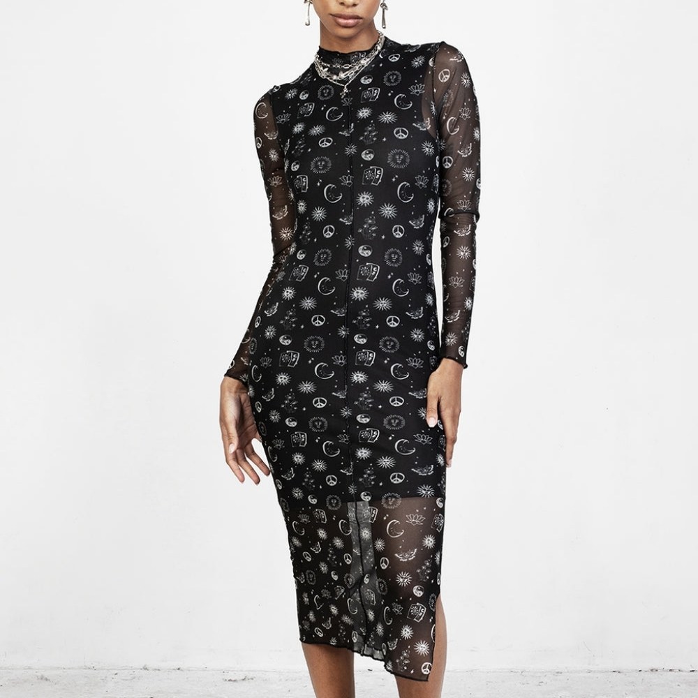 Disturbia euphoria mesh midi dress